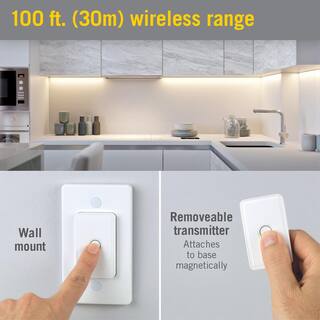 Armacost Lighting Push Button Wireless Remote Control Light Switch White 940008