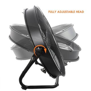 Vie Air 20 in. 3 Speed Industrial Floor Drum Fan with Adjustable Head 985109800M