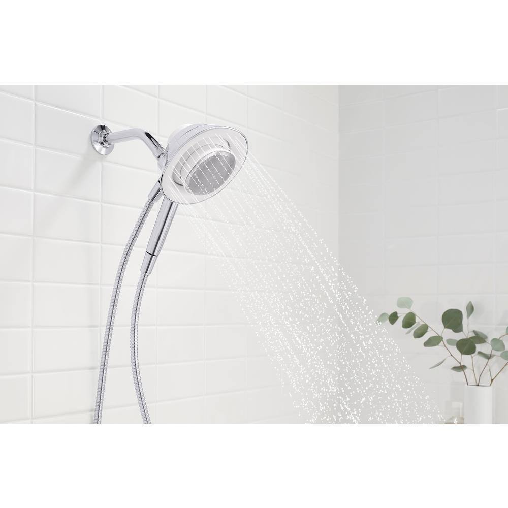 KOHLER Moxie 1-Spray Patterns with 2.5 GPM 6 in. Wall Mount Handheld Shower Head with Speaker in Polished Chrome 28241-NKE-CP