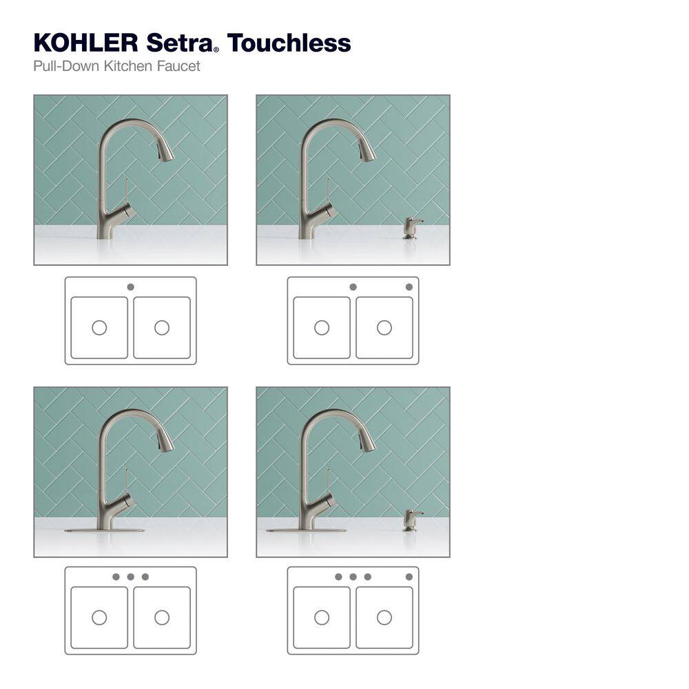 KOHLER Setra Single-Handle Touchless Pull-Down Sprayer Kitchen Faucet in Vibrant Stainless K-R22898-SD-VS