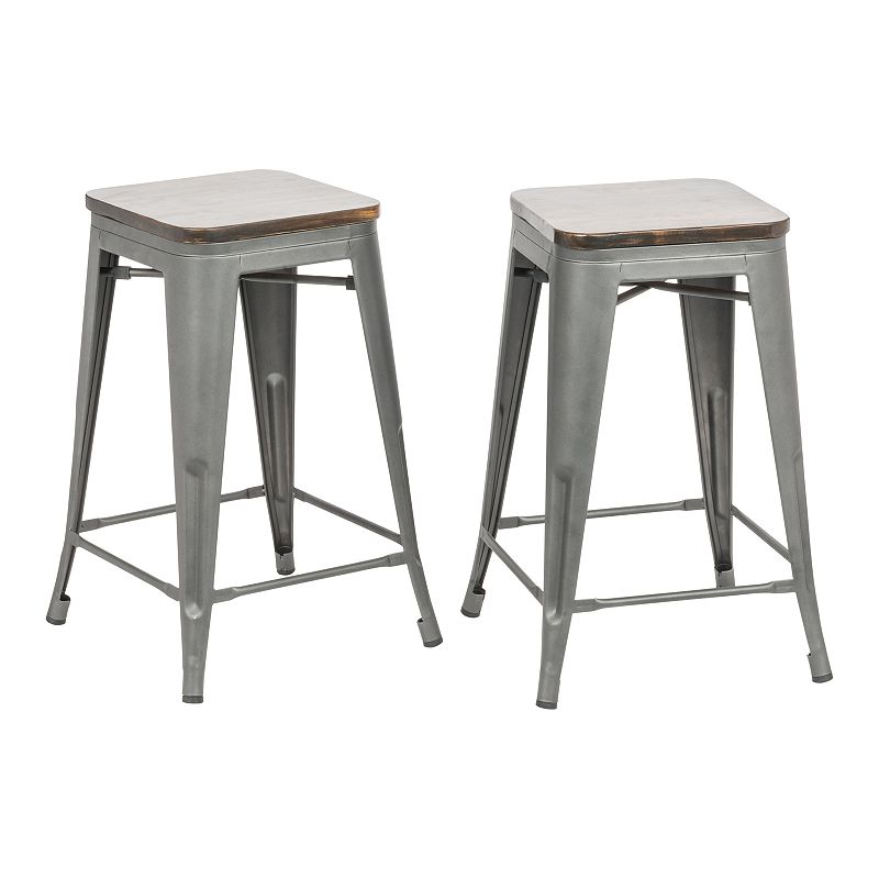 Cormac 24 In. Square Seat Stool 2-Piece