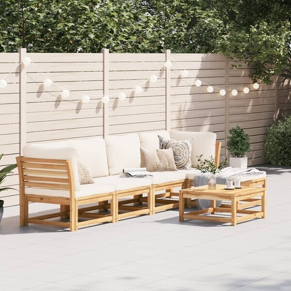 vidaXL Patio Sofa with Cushions 2Seater Outdoor Loveseat Solid Wood Acacia