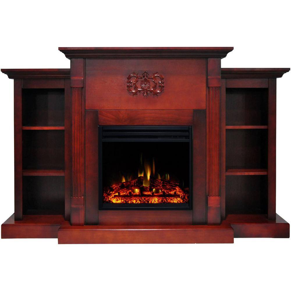 Hanover Classic 72.3 in. Freestanding Electric Fireplace in Cherry with Deep Log Insert FS7233-1BCRL3