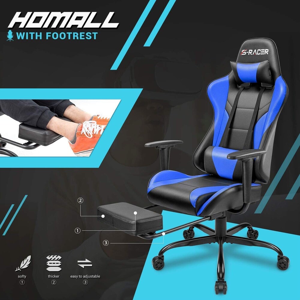 Gaming Chair with Footrest   Ergonomic Desk Chair