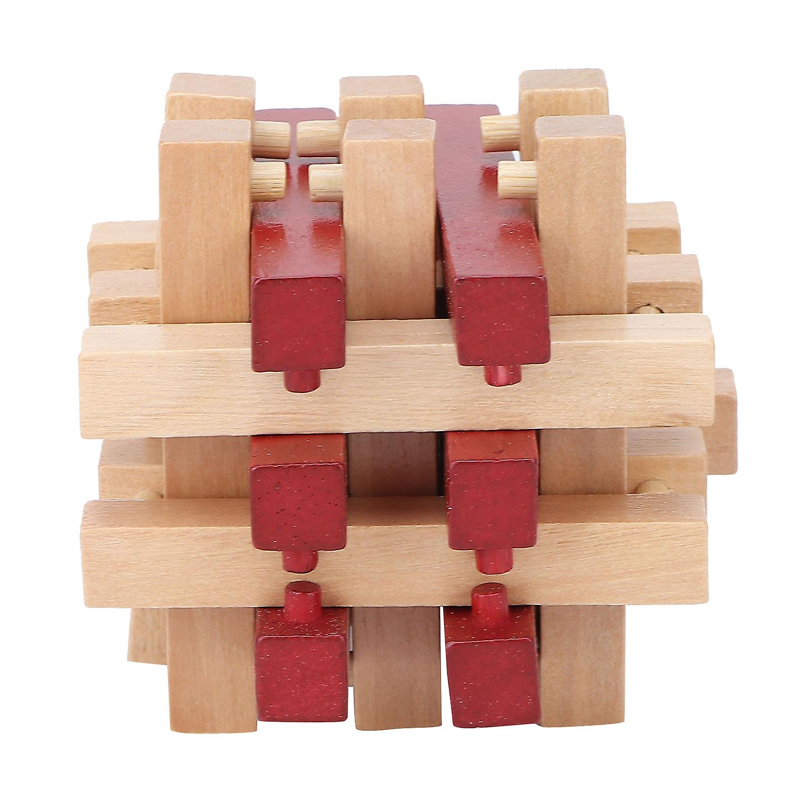 Wooden Puzzle Lock Light Weight Portable Thinking Exercise Intelligence Promotion Puzzle Interlocking Toy