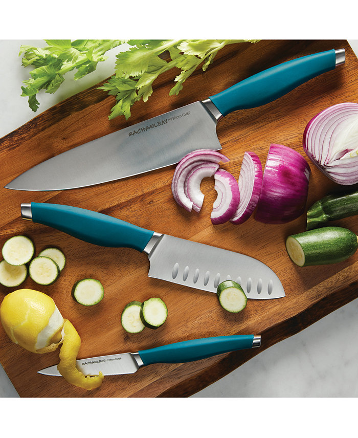 Rachael Ray Cutlery Japanese Stainless Steel Chef's Knife Set 3 Piece