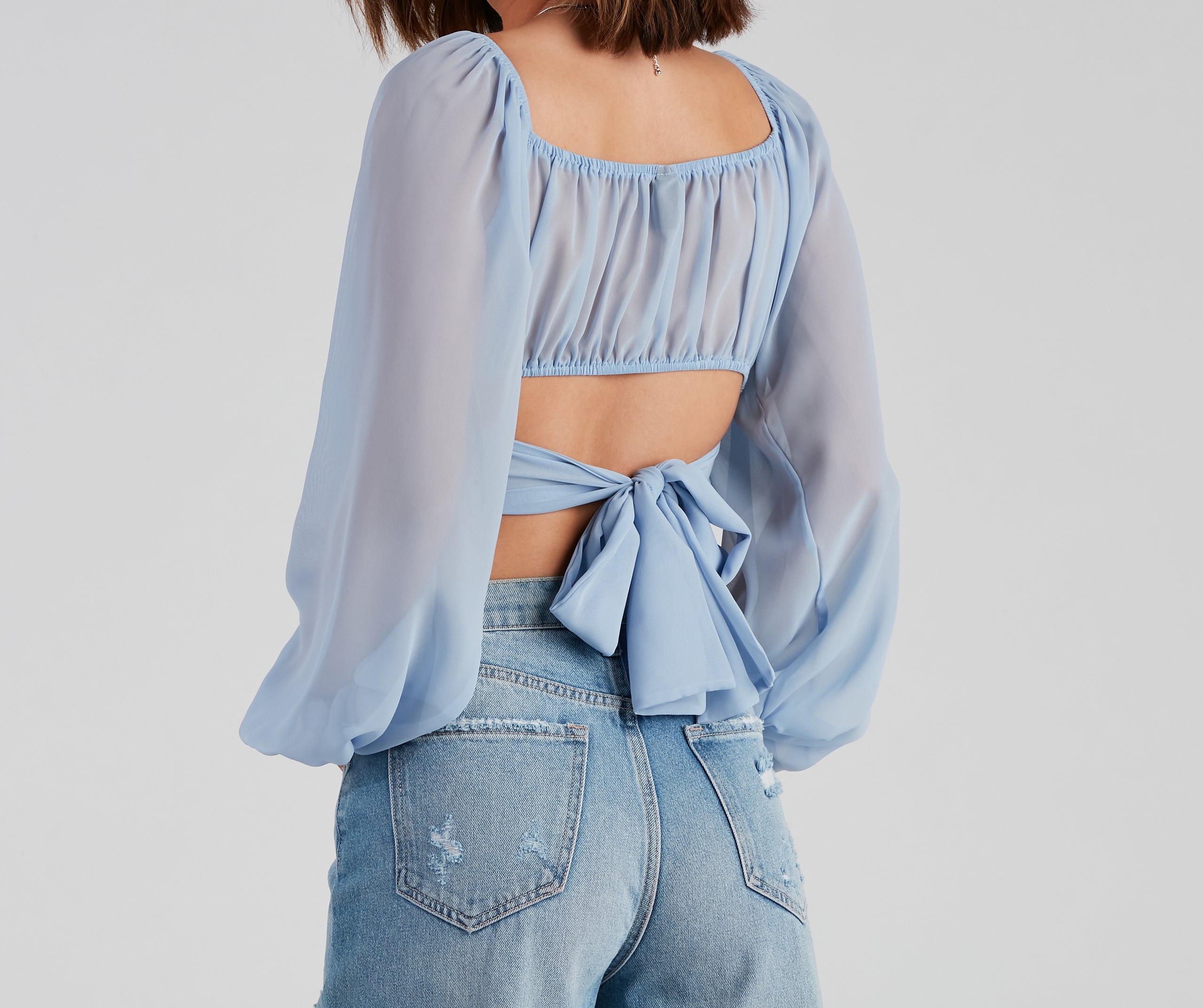 Such A Daydream Chiffon Crop Top