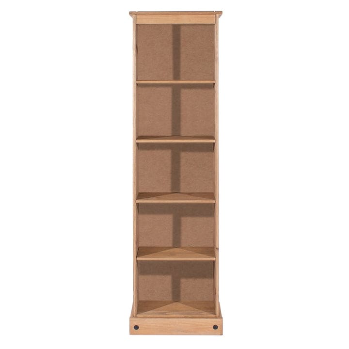 Wood Bookcase Tall Narrow Corona Collection  Furniture Dash