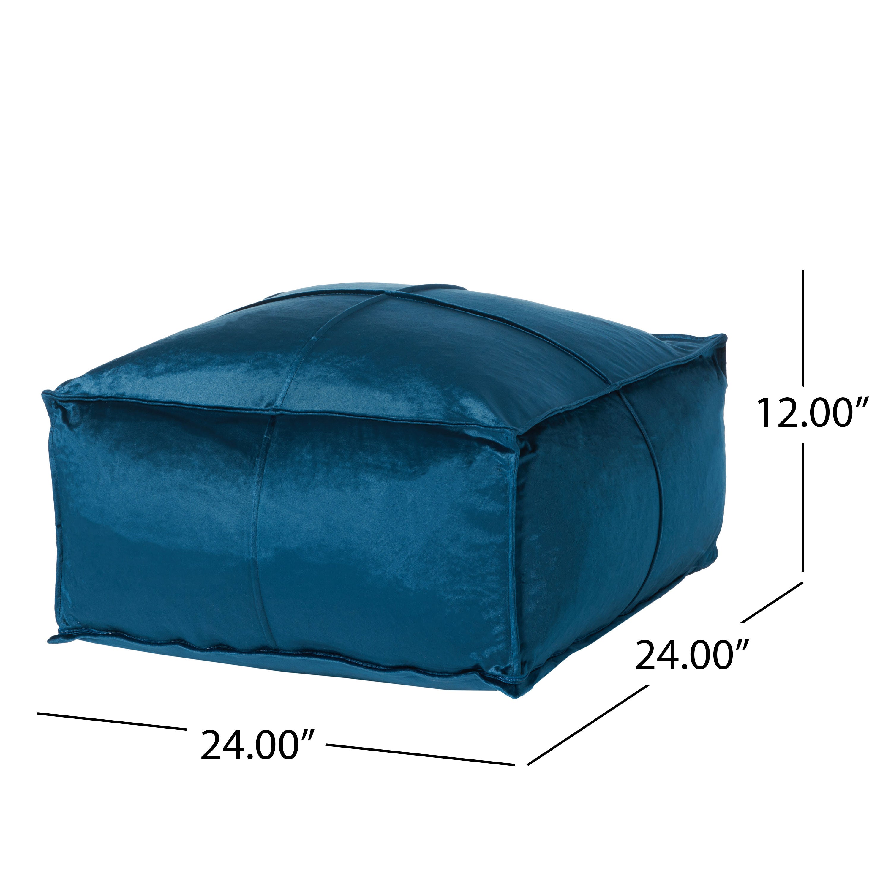 Cytheria Velvet Square Bean Bag Ottoman