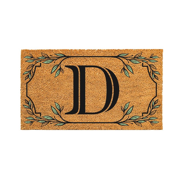 X 16 quot Monogram Coir Mat Letter quot d quot