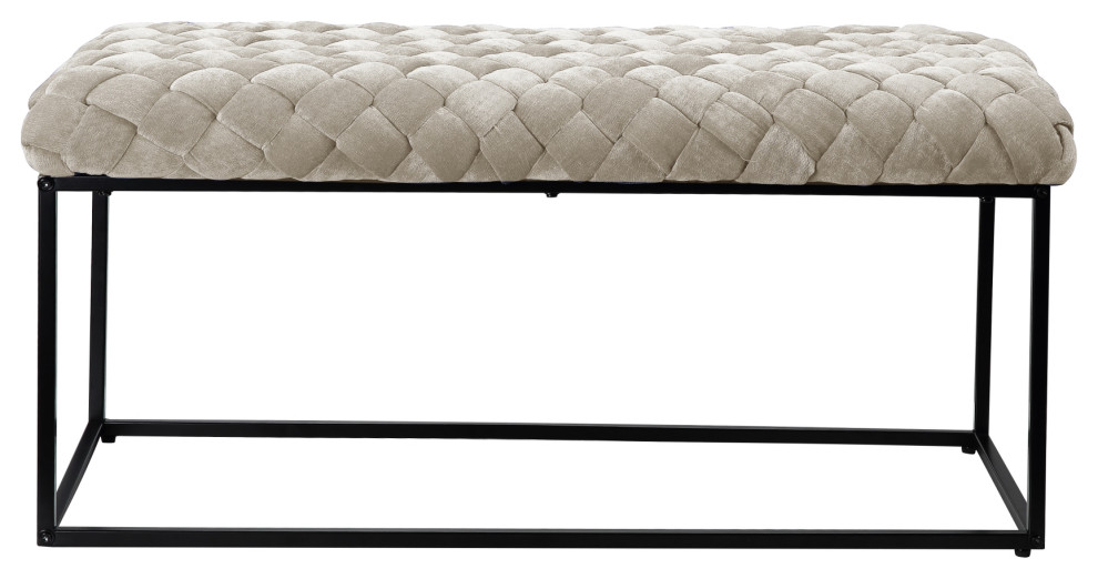 Loft Lyfe Lucille Bench Upholstered  Velvet   Industrial   Upholstered Benches   by Inspired Home  Houzz