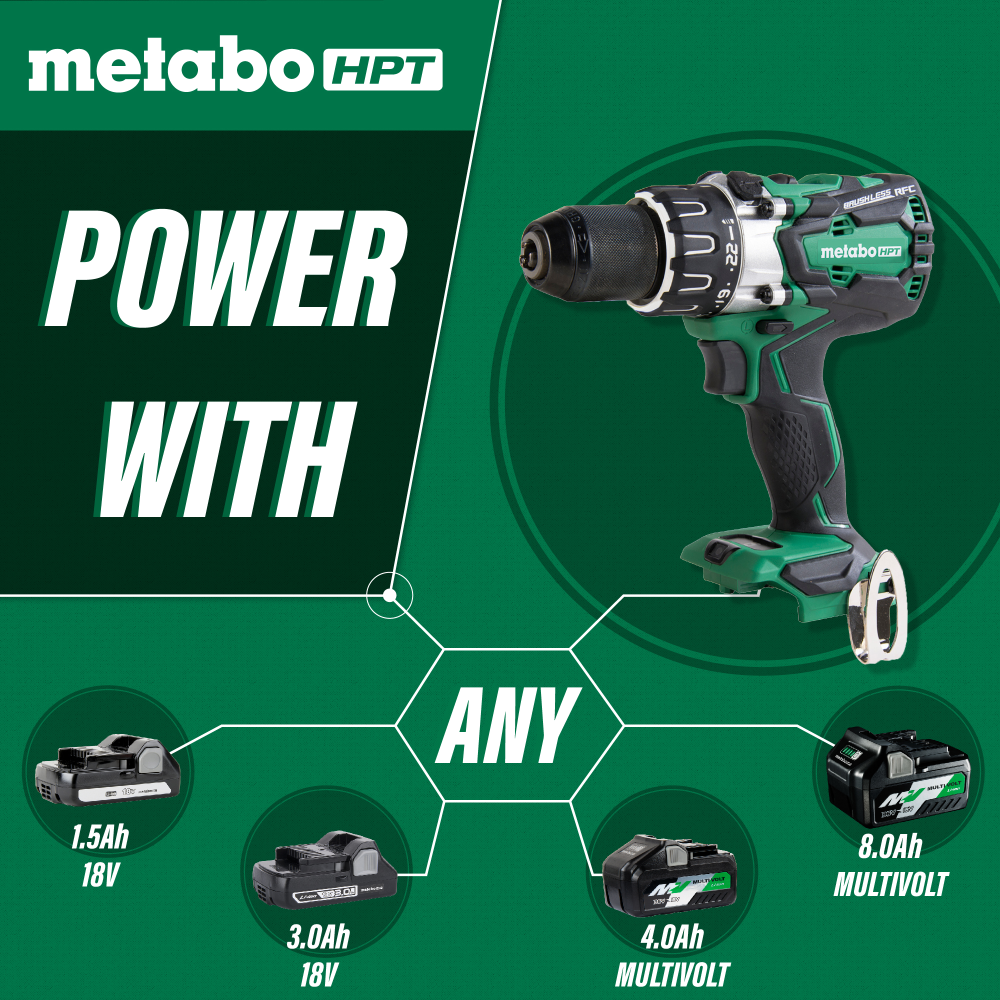 Metabo HPT 18 Volt Brushless Driver Drill， Bare Tool