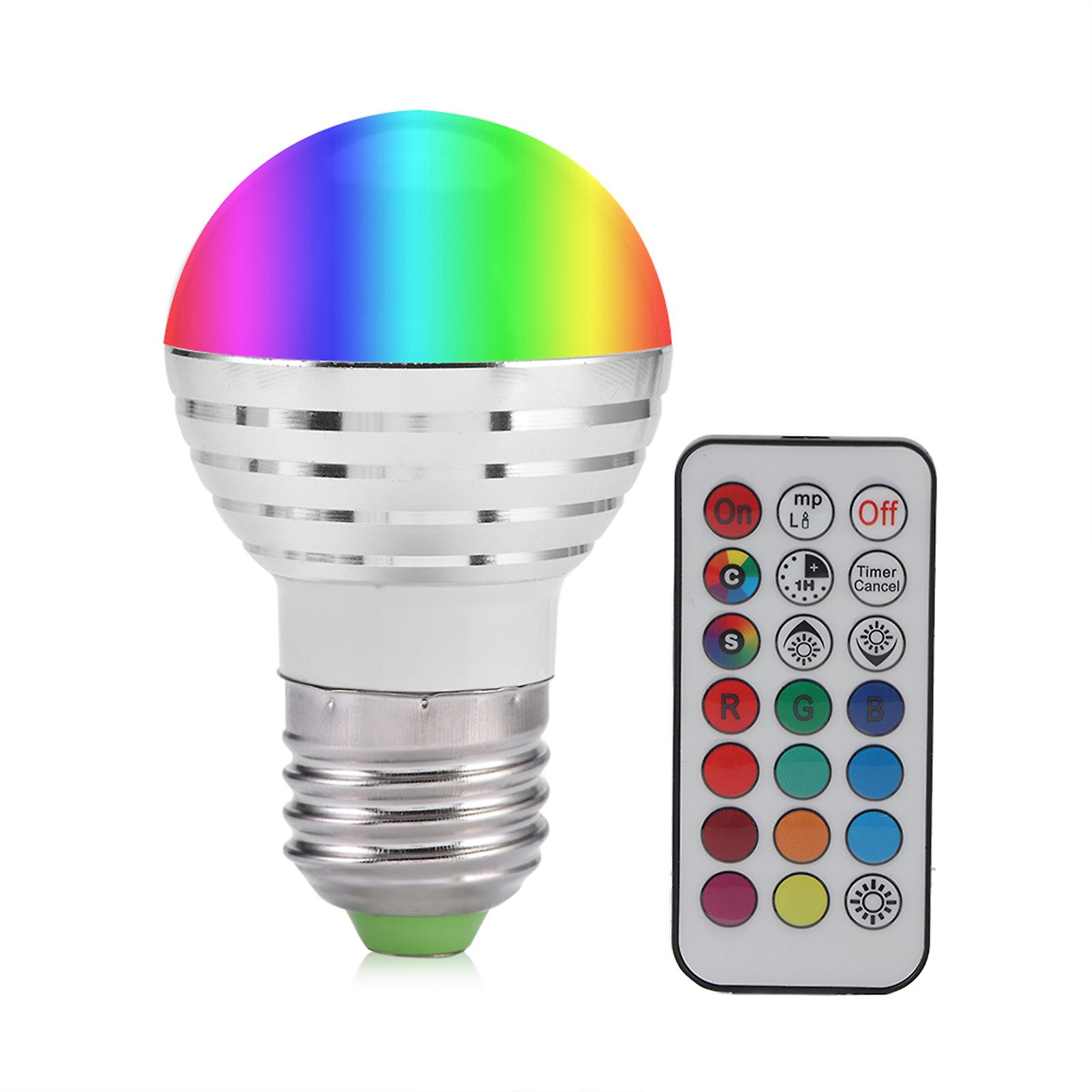 E27 3w Rgb Led Color Changing Candle Light Lamp Bulb +remote Control Kit