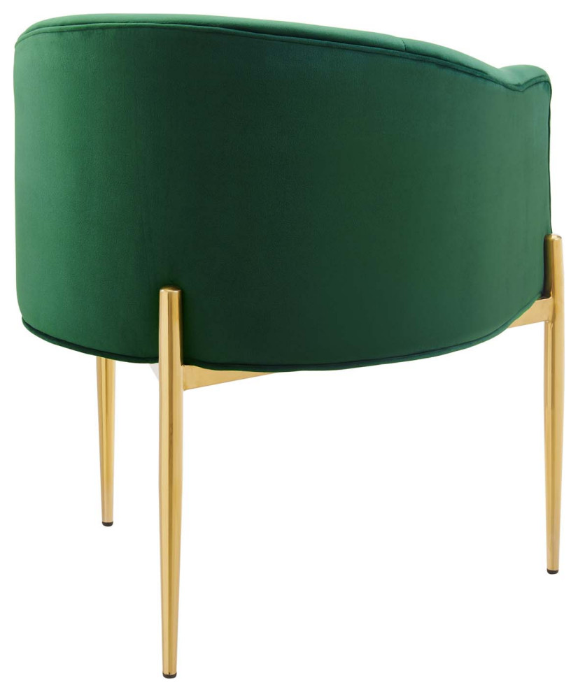 Savour Tufted Performance Velvet Accent Chairs Set of 2 Emerald   Midcentury   Dining Chairs   by ShopFreely  Houzz