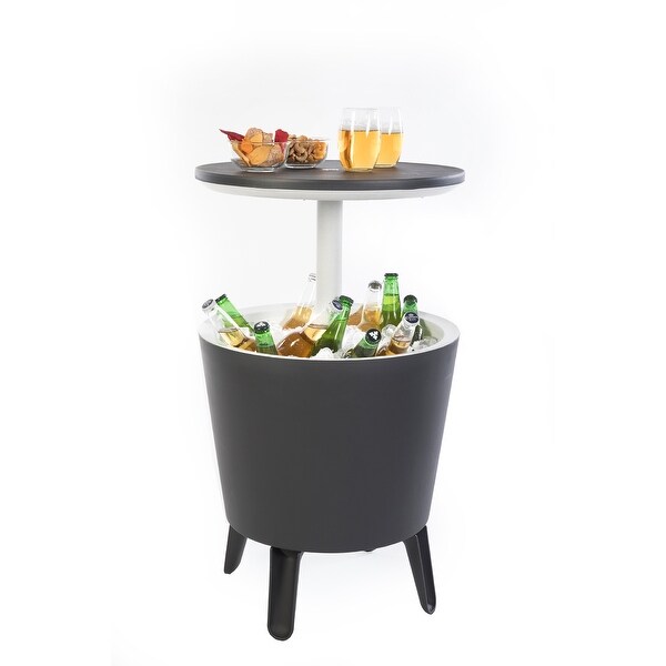 Keter Cool Bar Indoor Outdoor Patio Beverage Cooler and Bar PopUp Side Table