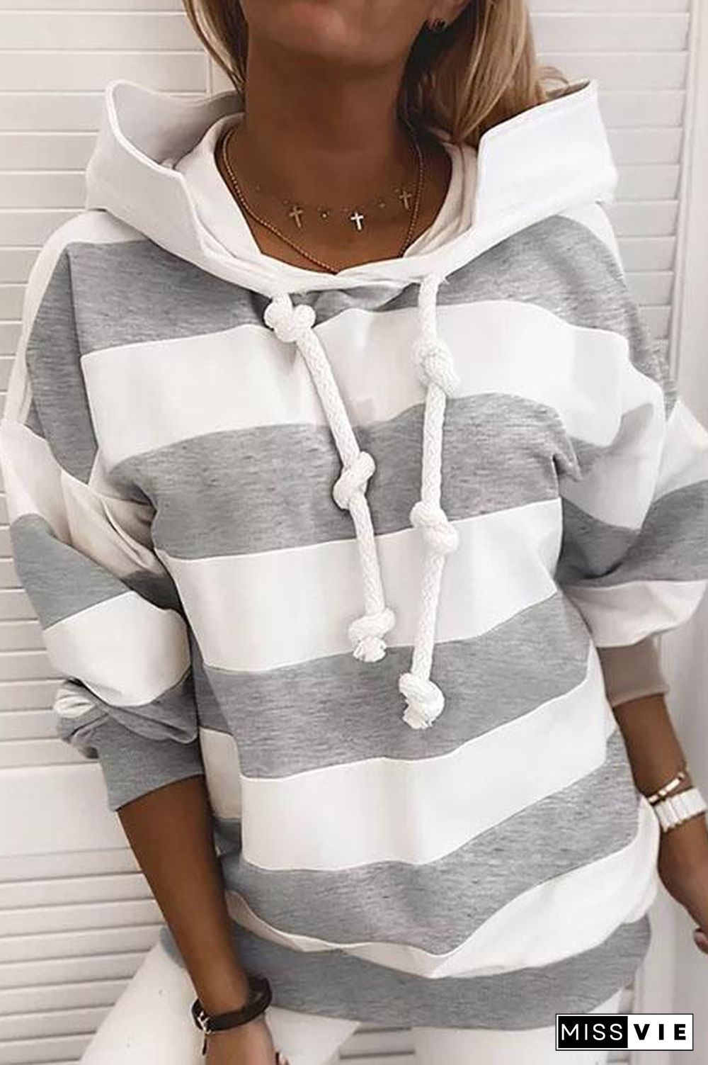 Wide Striped Light Hoodie