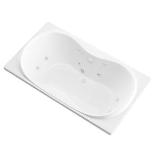 Universal Tubs Star 6 ft. Rectangular Drop-in Whirlpool Bathtub in White HD3672WWR