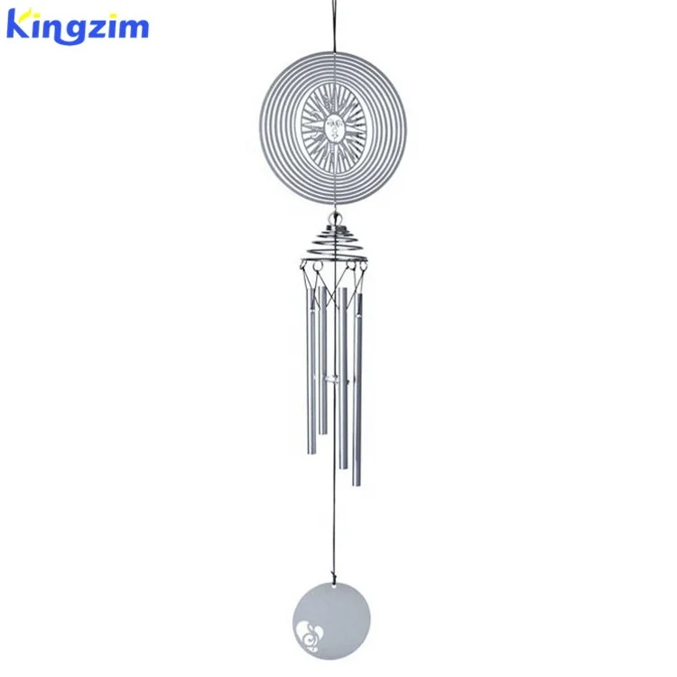 New vision hanging spinners spiral 3d wind chime mobile laser cutting style stainless steel metal wind spinners garden ornament