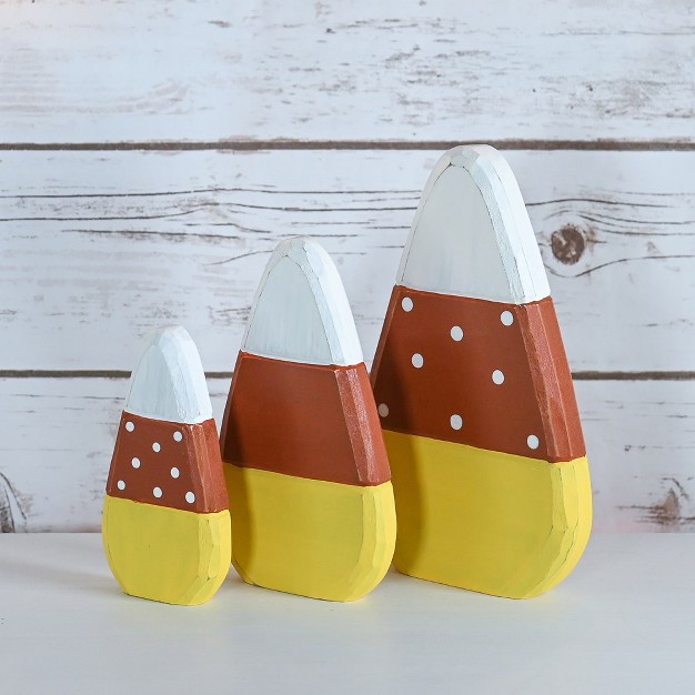 Ornativity Candy Corn Home D cor Blocks Set Of 3 Pieces