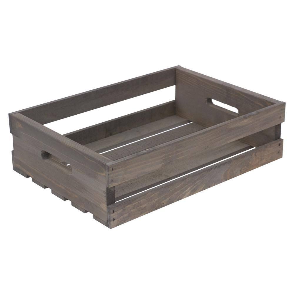 Crates  Pallet 18 in. x 12.5 in. x 4.75 in. Half Crate Finished Gray 69004