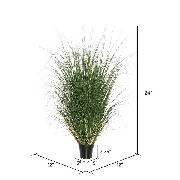 Vickerman 24 PVC Artificial Potted Green Curled Grass.