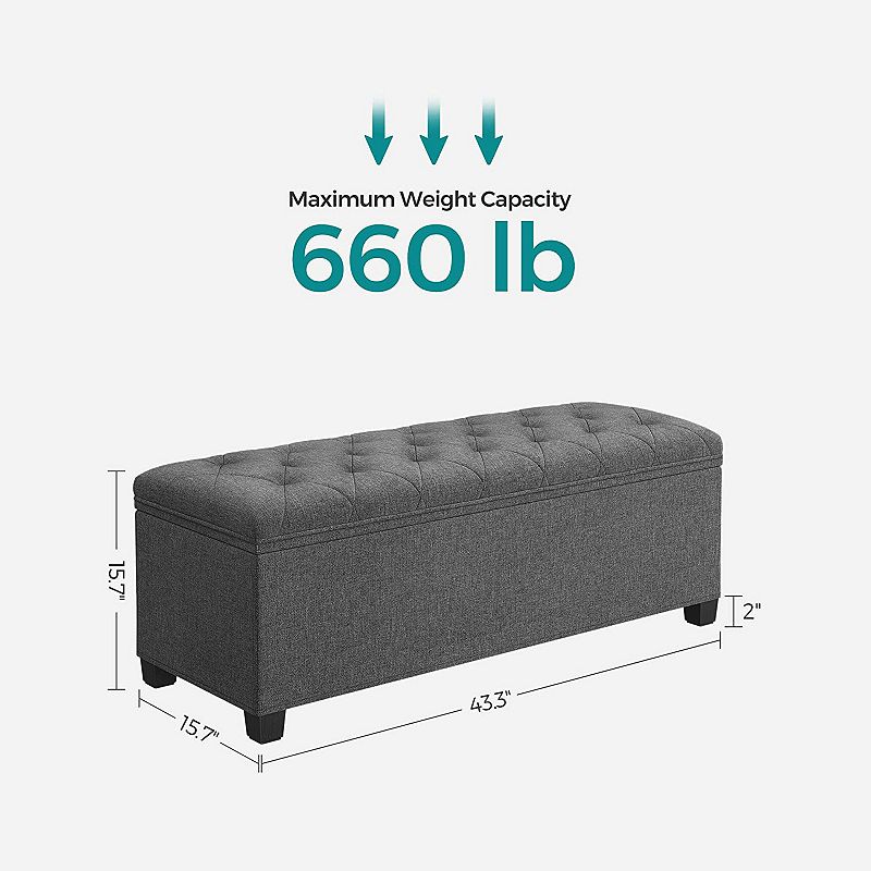 Storage Ottoman Bench， Bench With Storage， For Entryway， Bedroom， Living Room