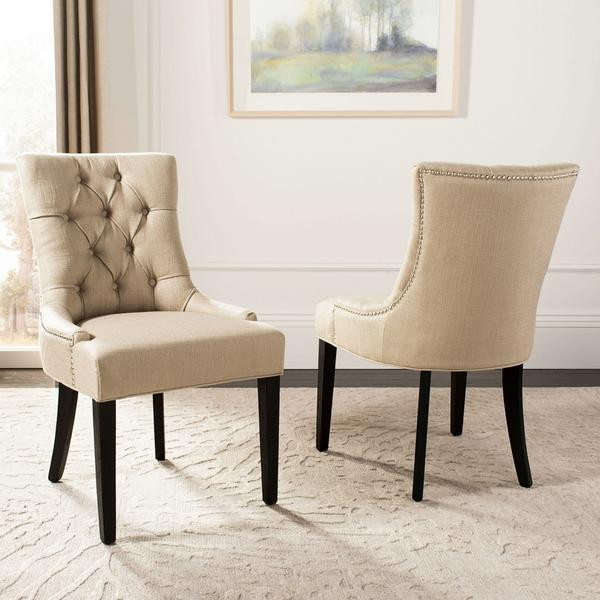 Liddie 19  x27 x27H Side Chairs Silver Nail Heads set of 2 Antique Gold   Transitional   Dining Chairs   by Peachtree Fine Furniture  Houzz