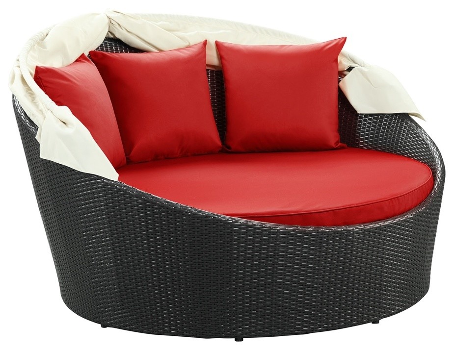 Siesta Canopy Outdoor Patio Daybed   Tropical   Outdoor Chaise Lounges   by Furniture East Inc.  Houzz