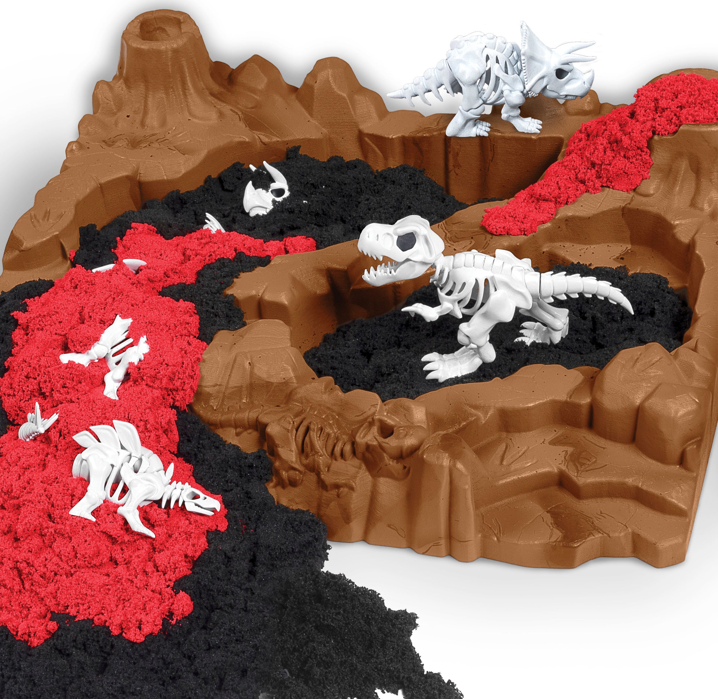 Kinetic Sand, Dino Dig Playset with 10 Hidden Dinosaur Bones, Play Sand Sensory Toys for Kids Aged 6 and up