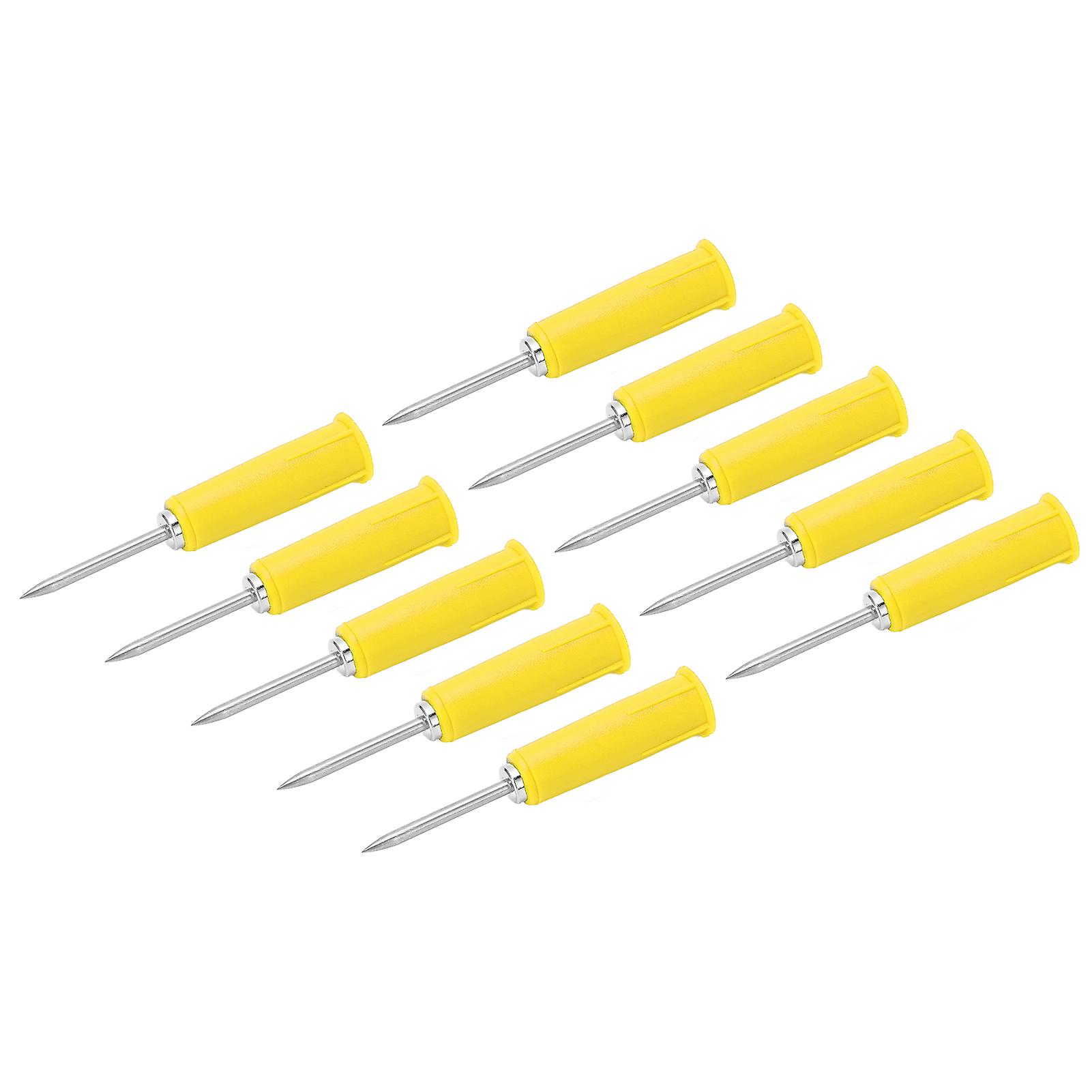 10pcs Banana Jack Wire Piercing Probe Pvc Appearance 2mm/0.08in To 4mm/0.16in Conversion Insulation Pins For Multimeteryellow