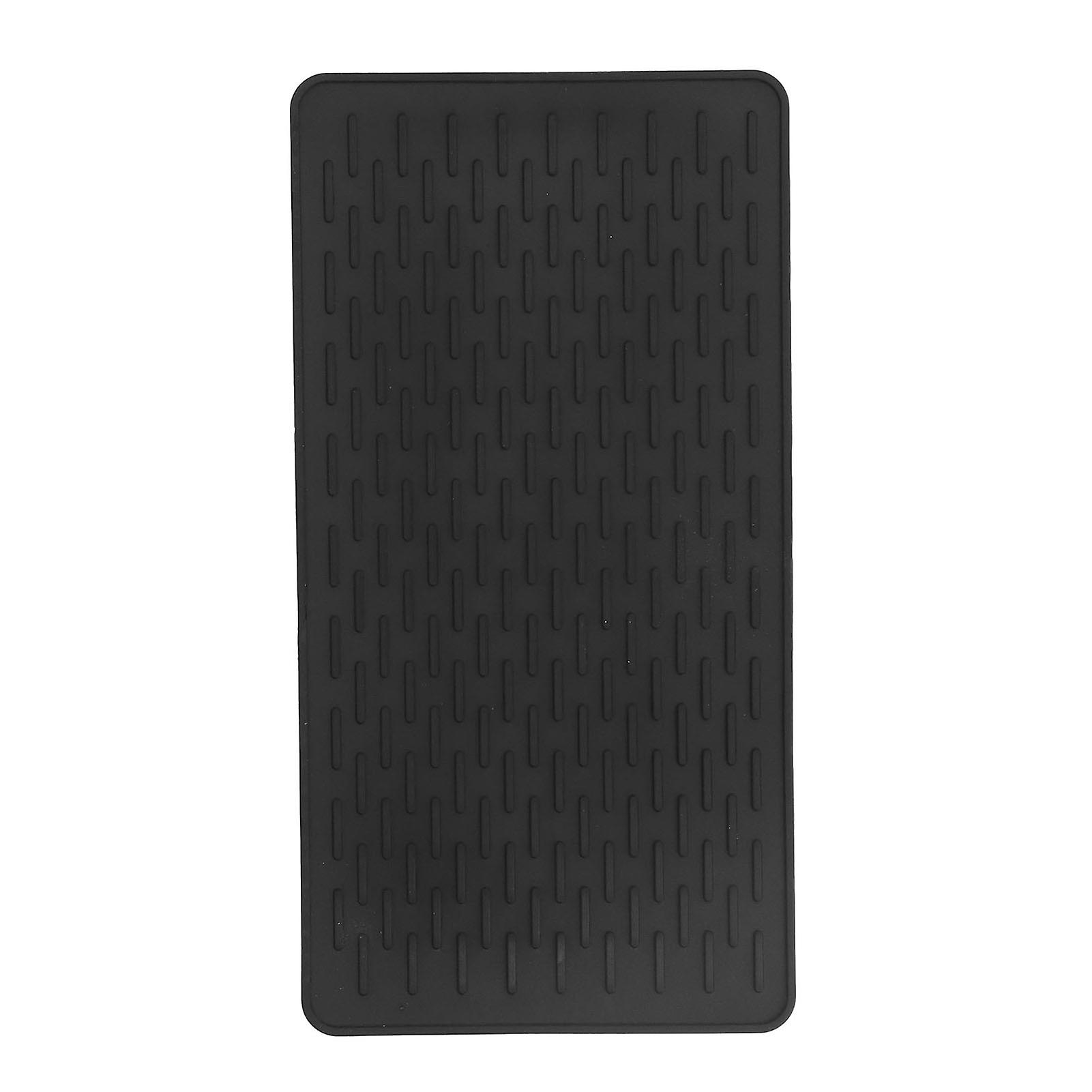 Silicone Insulation Pad Black Rectangle Heat Resisting Safe Handling Heat Insulation Pad For Kitchen