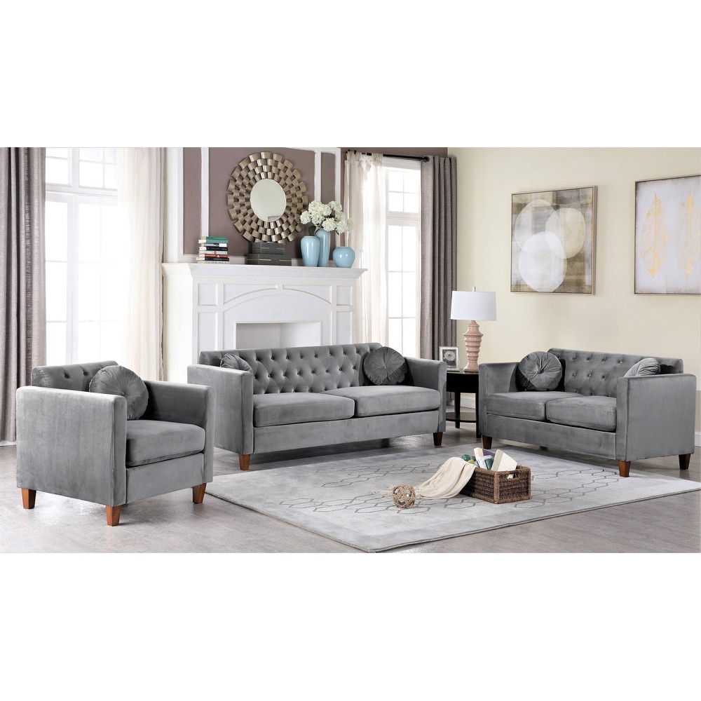 Lory velvet Kitts Classic Chesterfield Living room seat Sofa Loveseat and Chair