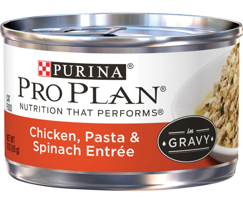 Purina Pro Plan - All Breeds， Adult Cat Chicken， Pasta， and Spinach En