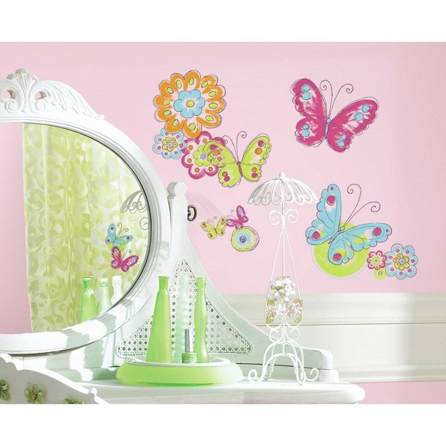 Brushwork Butterfly Peel And Stick Wall Decal Roommates