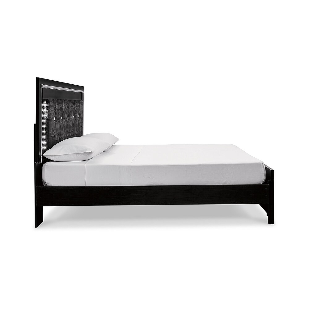 Signature Design by Ashley Kaydell Black King Upholstered Panel Bed