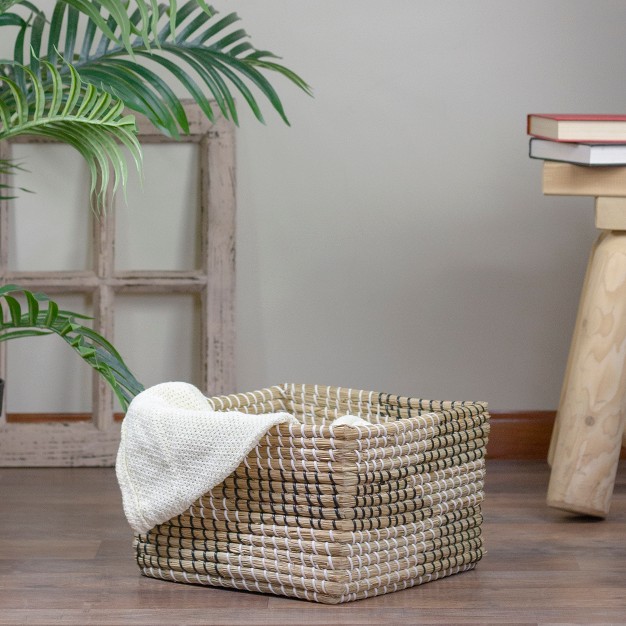 Northlight 12 5 x27 x27 Brown Woven Accent Christmas Seagrass Basket