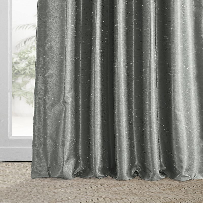 EFF 2-pack Blackout Vintage Textured Faux Dupioni Silk Pleated Window Curtains