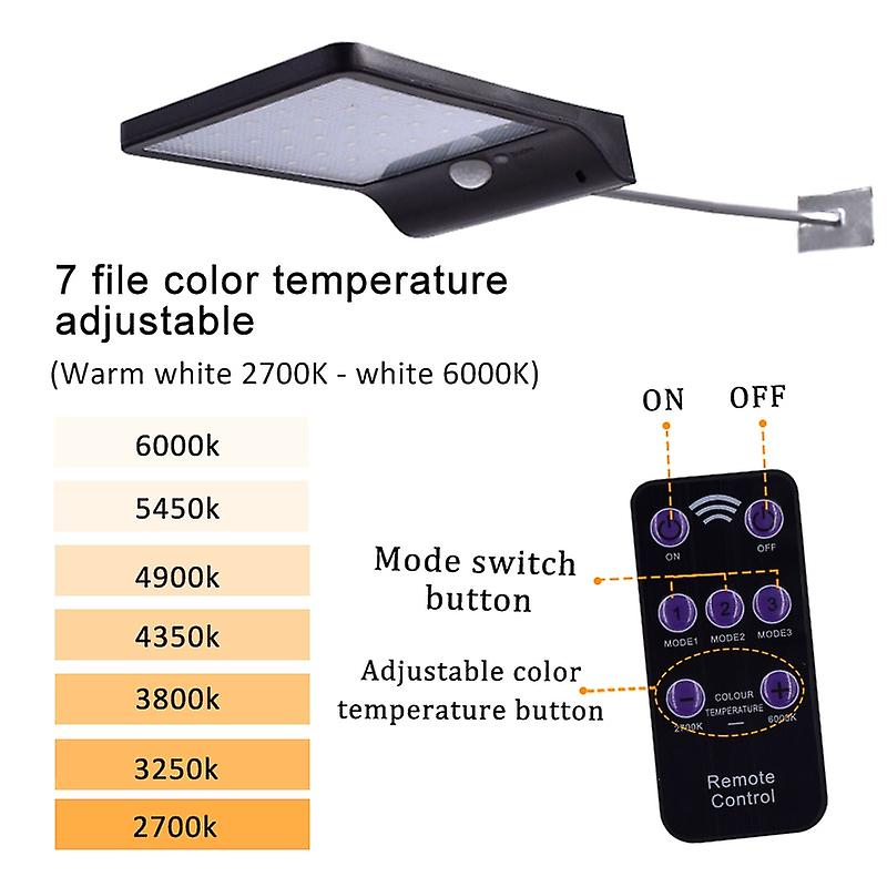 Human Body Induction Solar Wall Light 48led Remote Control Wall Light