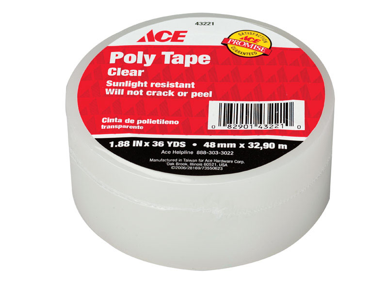 Ace 1.88 in. W X 36 yd L Clear Poly Tape