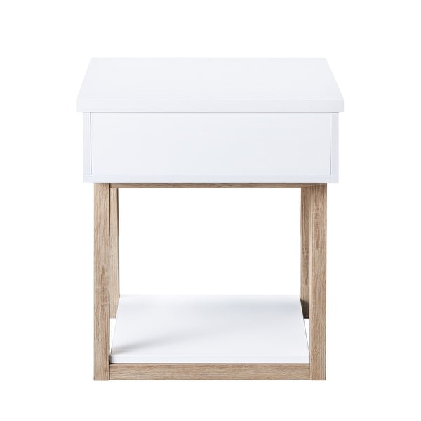 Furniture of America Willen White 1-shelf Lift-top Side Table