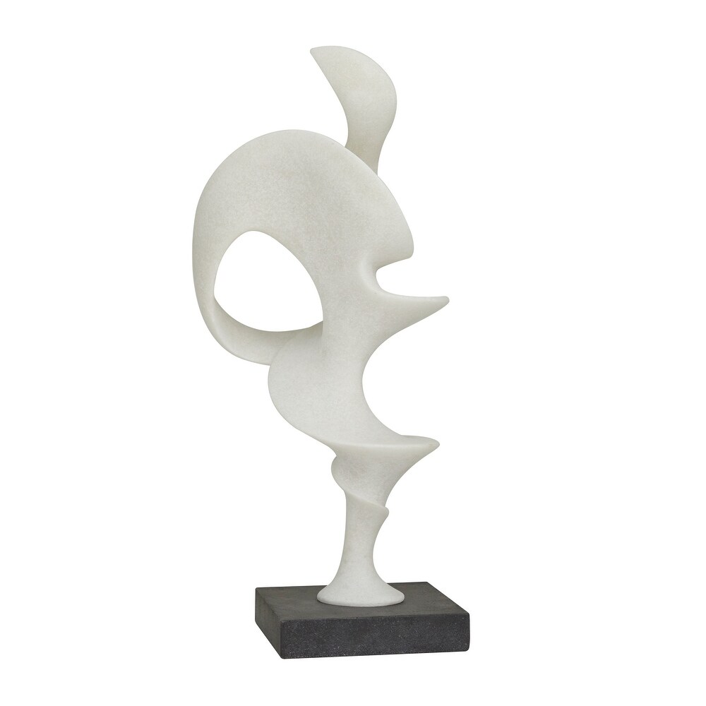 White Polystone Contemporary Abstract Sculpture