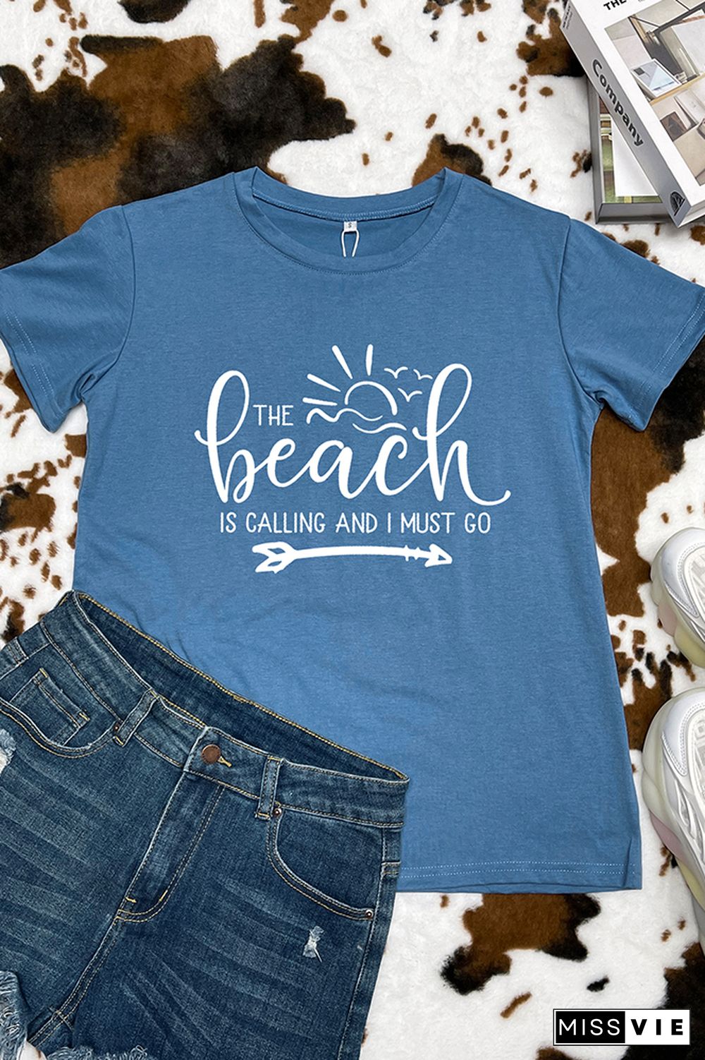 The Beach Is Calling And I Must Go Short Sleeve Graphic Tee Wholesale