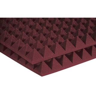 Auralex Studiofoam Pyramid Panels - 2 ft. W x 2 ft. L x 2 in. H - Burgundy (Half-Pack: 12 Panels per Box) 2PYR22BUR-HP