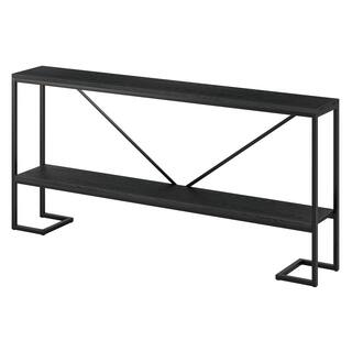 MeyerCross Phoebe 64 in.Blackened Bronze and Black Grain Console Table with MDF Top AT1486