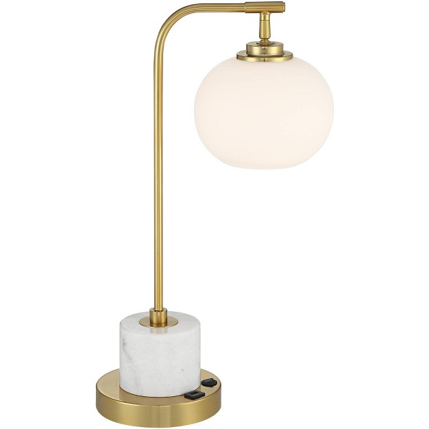 High Warm Gold With Usb Charging Port Frosted Glass Shade For Bedroom Living Room Bedside Office Kids