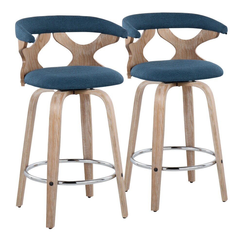 Carson Carrington Viby Fixed Height Counter Stool with Bent Wood Legs   Round Footrest (Set of 2)