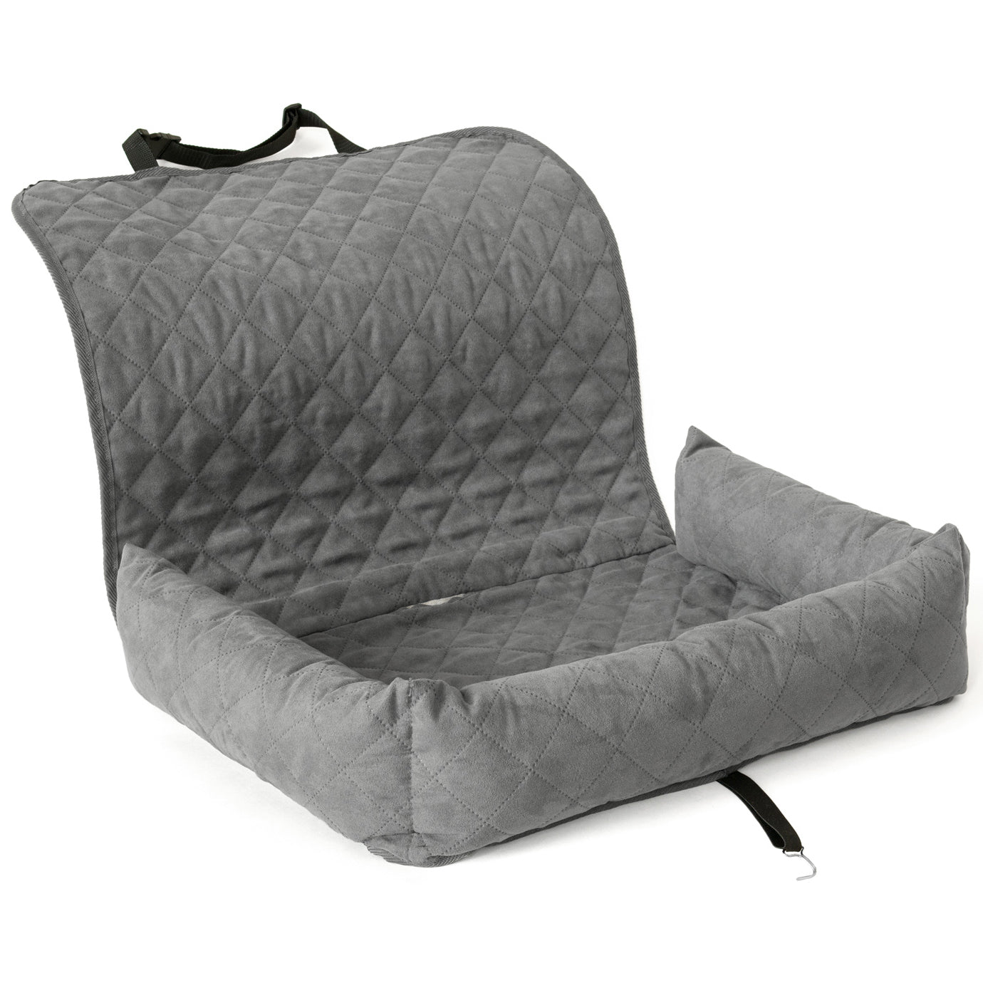 Precious Tails Co-Pilot Bolster Dog Car Seat Cover， Grey， Large， 39