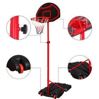 Alpulon Height Adjustable Kids Basketball Hoop Stand with Durable Net Shatterproof Backboard Wheel ZMWV564