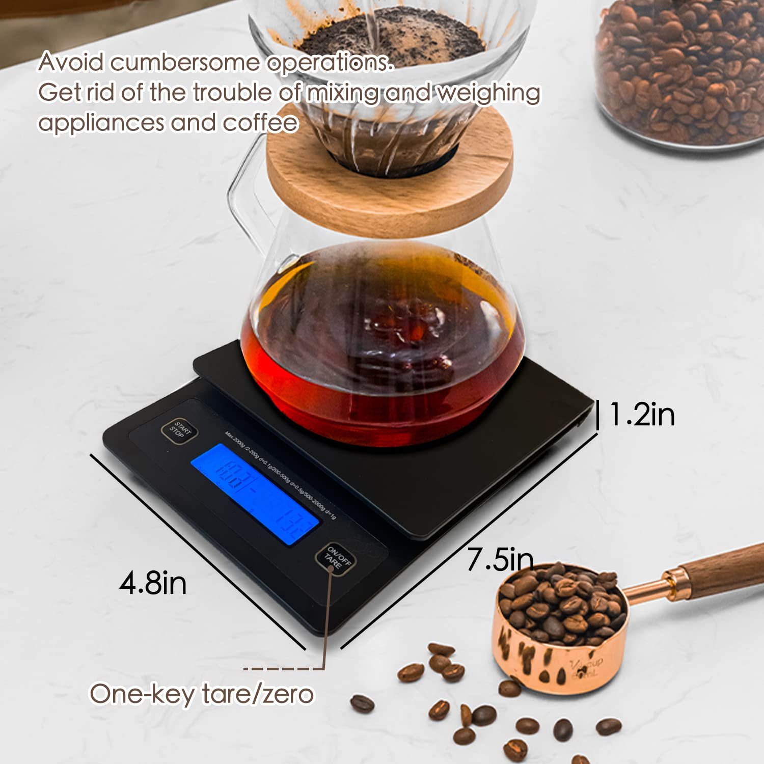 Electronic Coffee Scale， Kitchen Scale， Digital Grams And Ounces For Brewing， Fitness， Ba