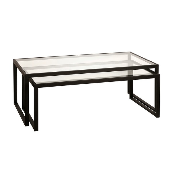 Silver Orchid Goetz Blackened Bronze Nested Coffee Table